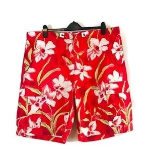 Polo Ralph Lauren Men’s Cargo Board Shorts Unlined Swim Trunks Red Floral Print